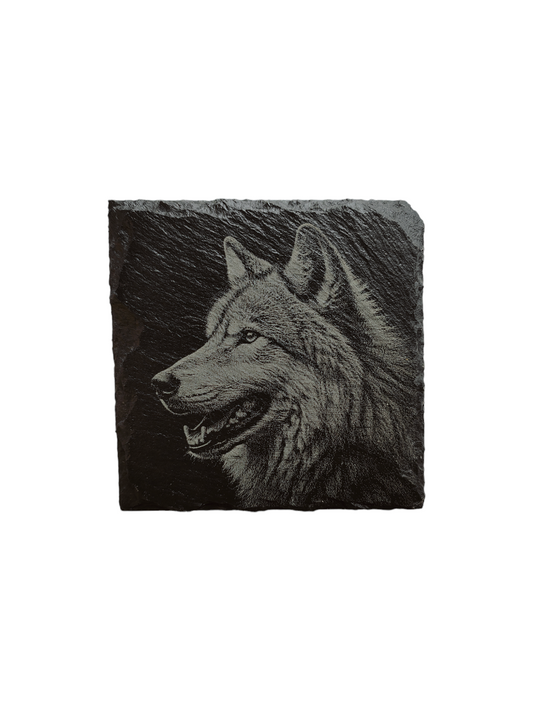 Wolf slate coaster