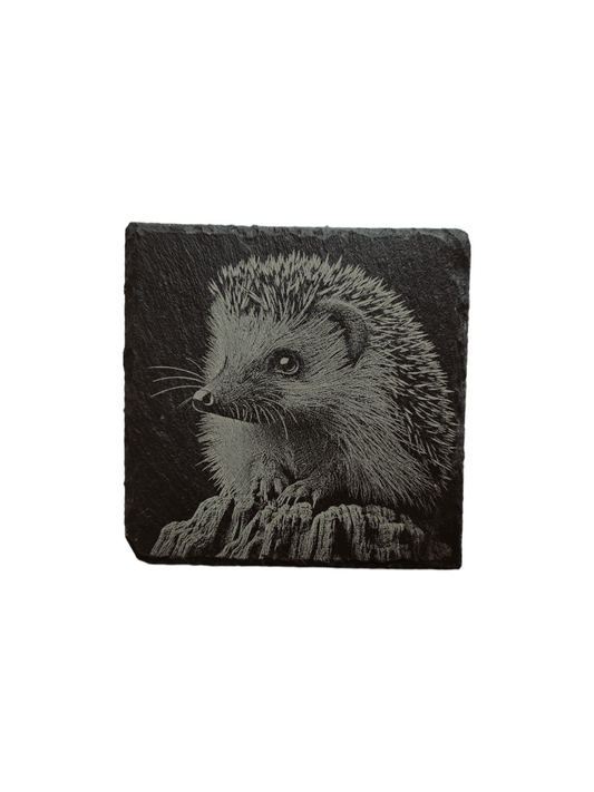 Hedgehog slate coaster