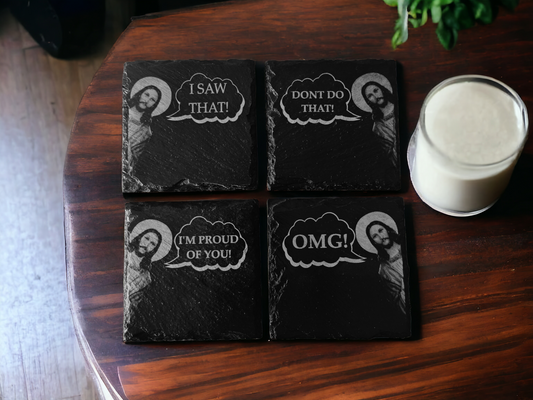 Jesus slate coaster